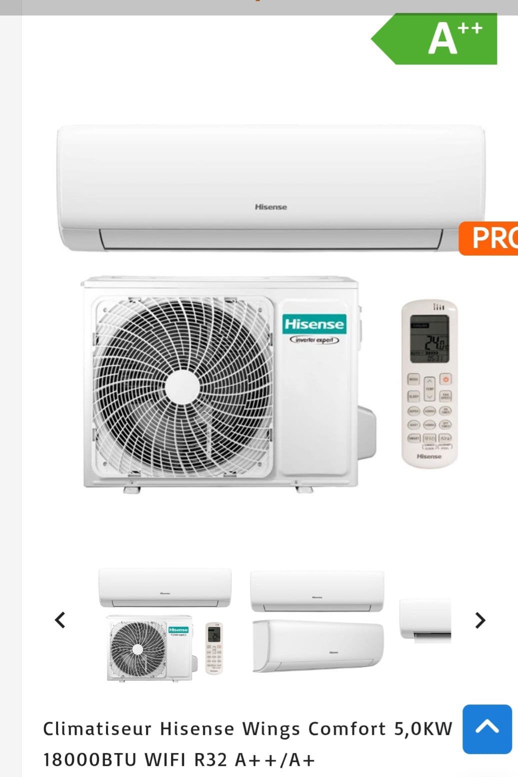 Climatiseur Hisense Wings Comfort 18 000 BTU 5 kW WiFi, Enlèvement, Neuf