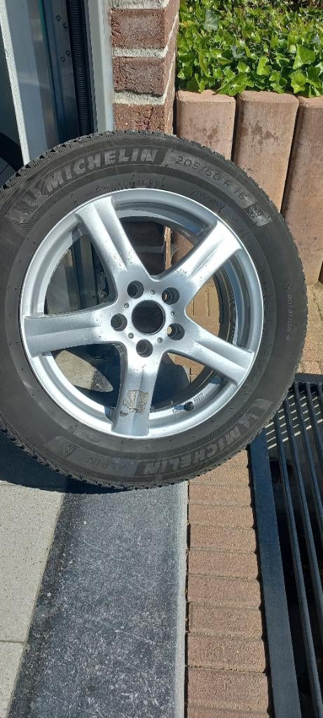 Winterbanden Alpin 7 Michelin, Ophalen, Gebruikt, 16 inch, Banden en Velgen