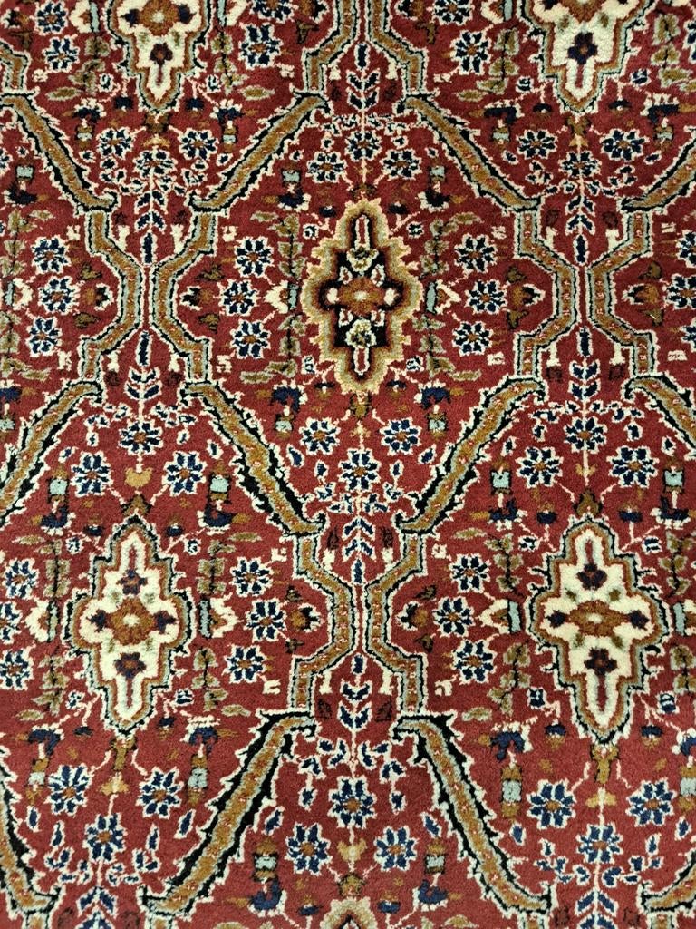 Indo-Perzisch tapijt groot handgeknoopt wol klassiek design, Ophalen, Rood