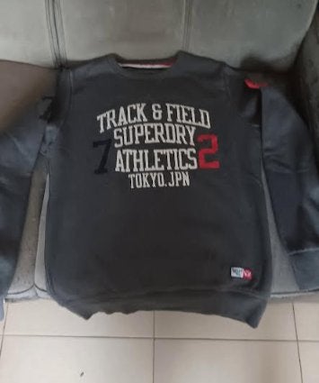 Sweat Superdry col rond L, Ophalen of Verzenden, Gedragen, Maat 52/54 (L), Grijs