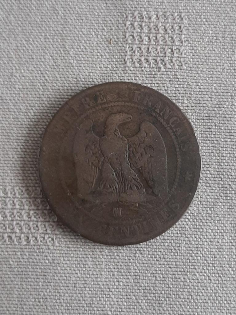 France - Napoléon III 5 cents 1855 MA, Envoi