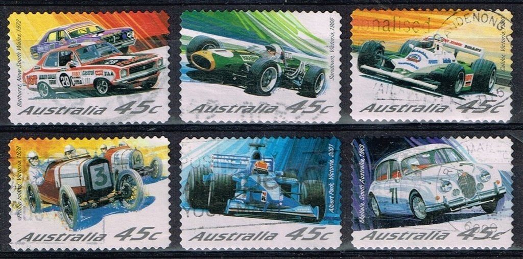 Postzegels uit Australie - K 4882 - race-auto's, Postzegels en Munten, Postzegels | Oceanië, Verzenden, Gestempeld