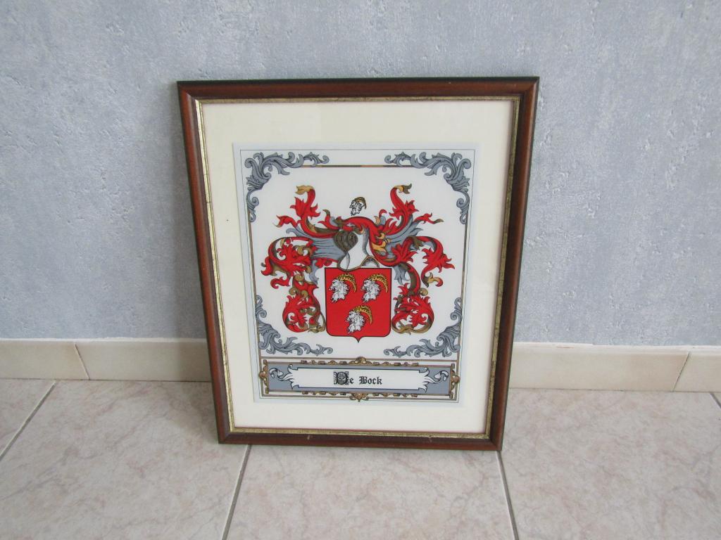 MOOIE LIJST MET  Embleem familienaam De Bock  ., Neuf, Moins de 50 cm, Enlèvement, Bois
