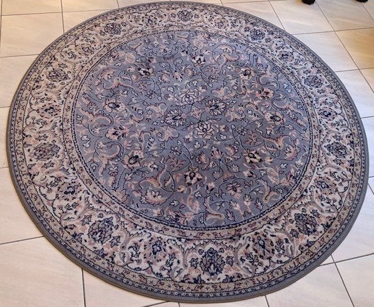 Tapis rond Louis de Poortere, Bleu, 150 à 200 cm, Rond, Enlèvement