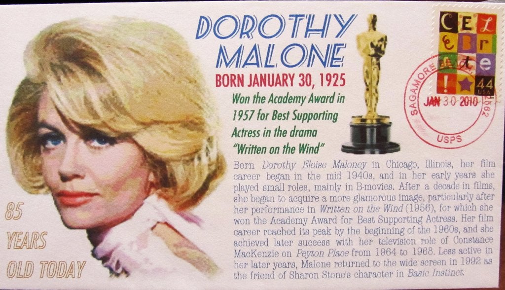 FDC USA-LEGENDS OF AMERIKA-ACTRICE DOROTHY MALONE (ZELDZAAM), Enlèvement ou Envoi, Affranchi, Amérique du Nord