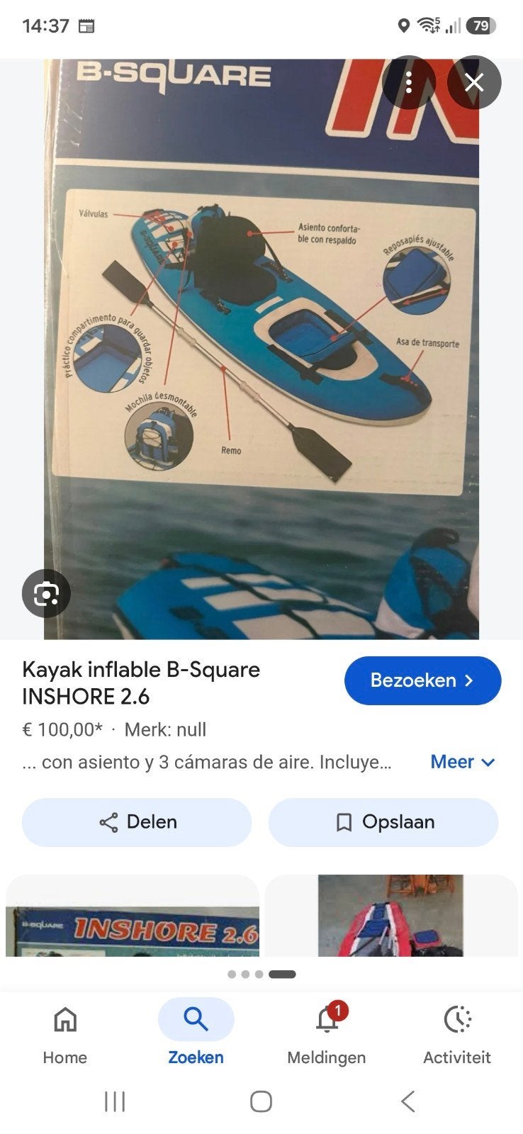 opblaasbare Kayak met peddel, Sports nautiques & Bateaux, Enlèvement