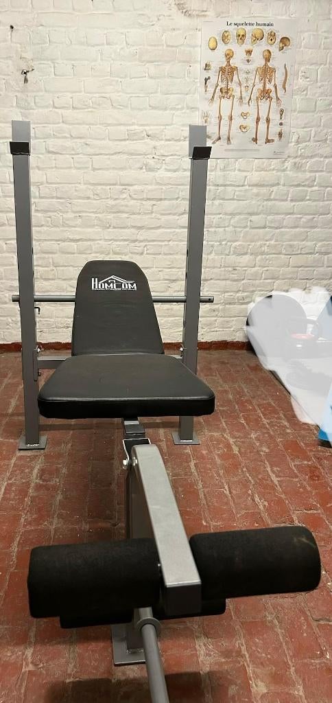 Banc de musculation réglable+ rack+jambes– HOMCOM, Utilisé, Métal, Couché, Jambes