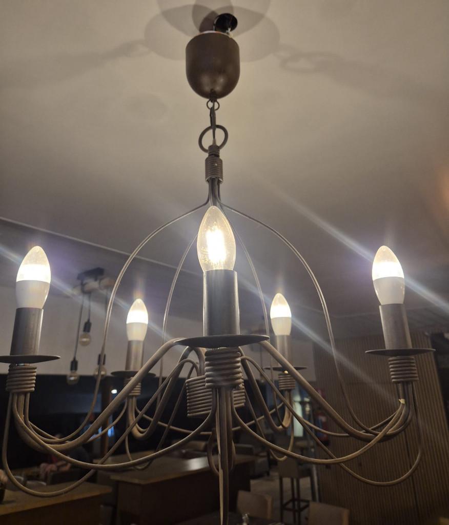 lustre en fer forgé: 6 lampes, Ophalen, Gebruikt