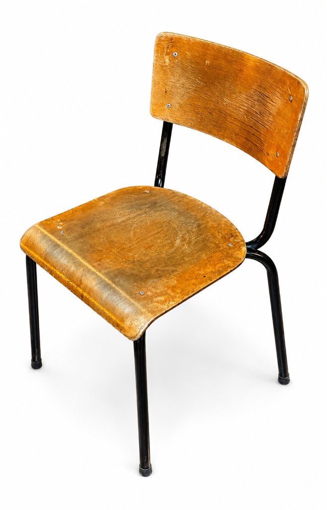 Lot Chaises vintage d'écolier adulte année 1950/1960, Maison & Meubles, Chaises, Enlèvement, Bois, Industriel, Noir