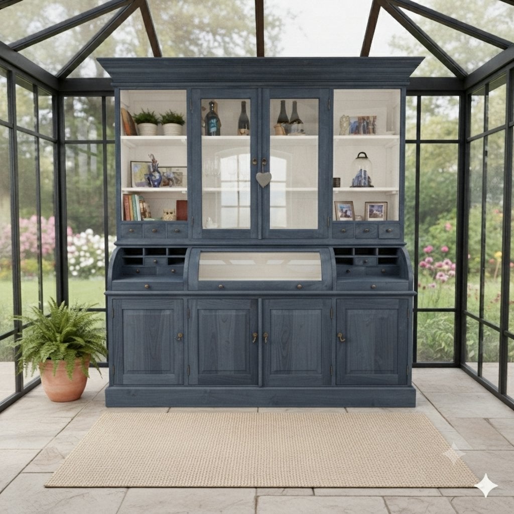 Buffet teck Blue Wax (livraison offerte), Maison & Meubles, Armoires | Vitrines, Neuf, Avec tablette(s), 200 cm ou plus, Enlèvement ou Envoi