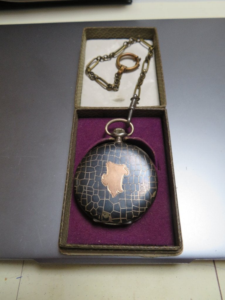 zilveren zakhorloge, in originele doos, met ketting, werkend, Ophalen