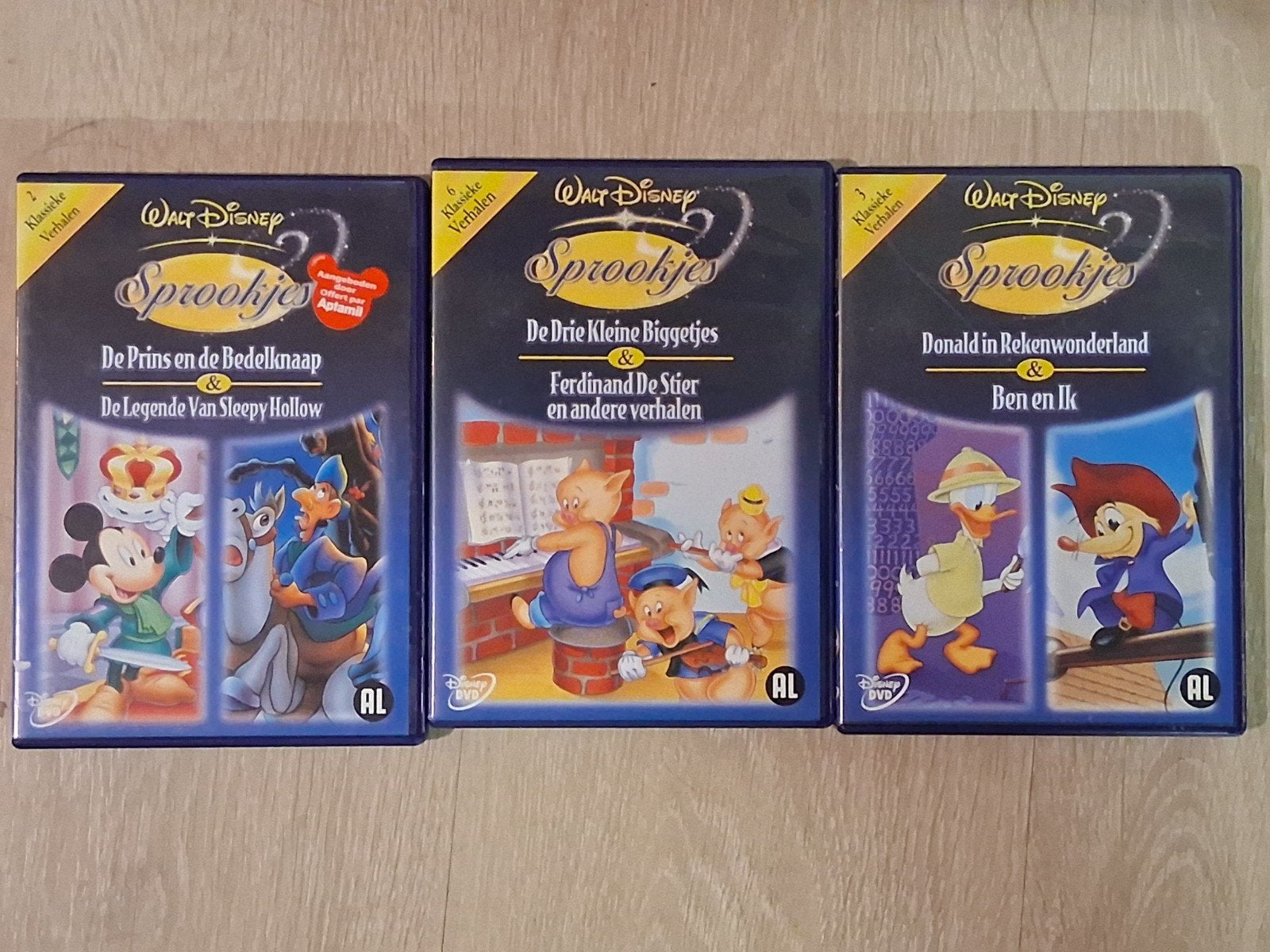 Disney klassieke sprookjes op 3 dvd's, Tekenfilm, Nederlands, Ophalen of Verzenden, Zo goed als nieuw