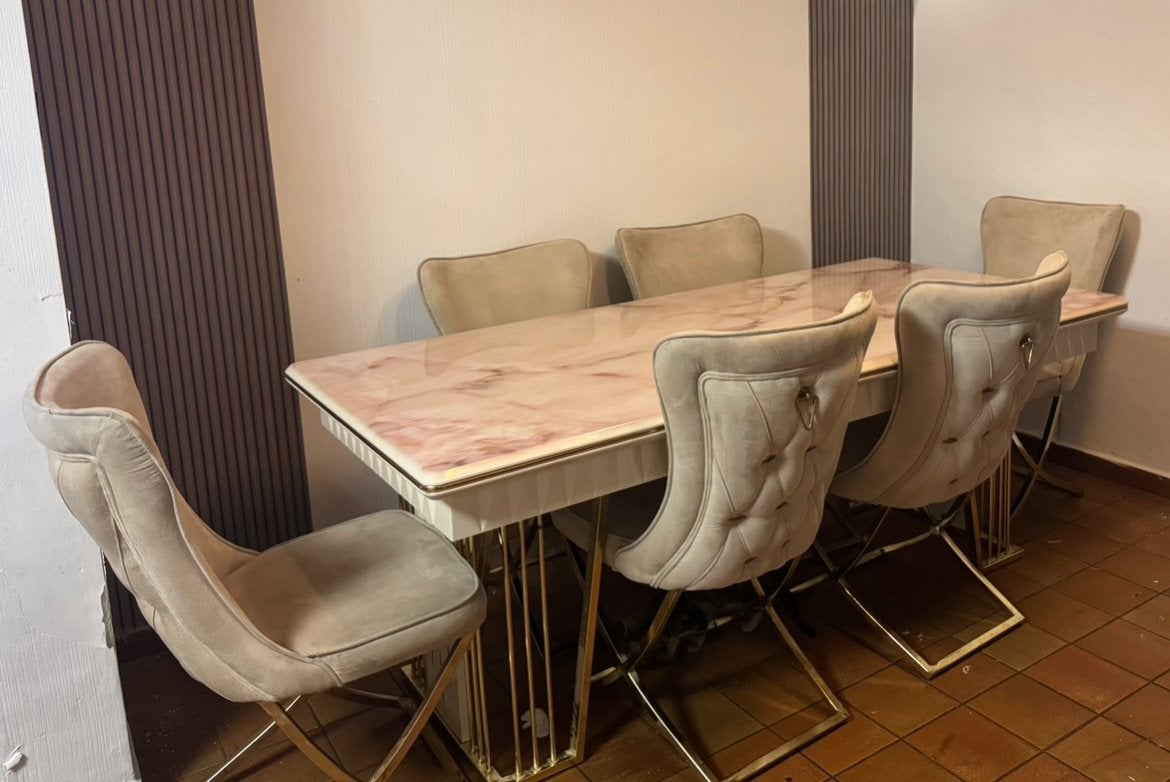 Eettafel met 6 stoelen, Maison & Meubles, Salles à manger complètes, Utilisé, Enlèvement