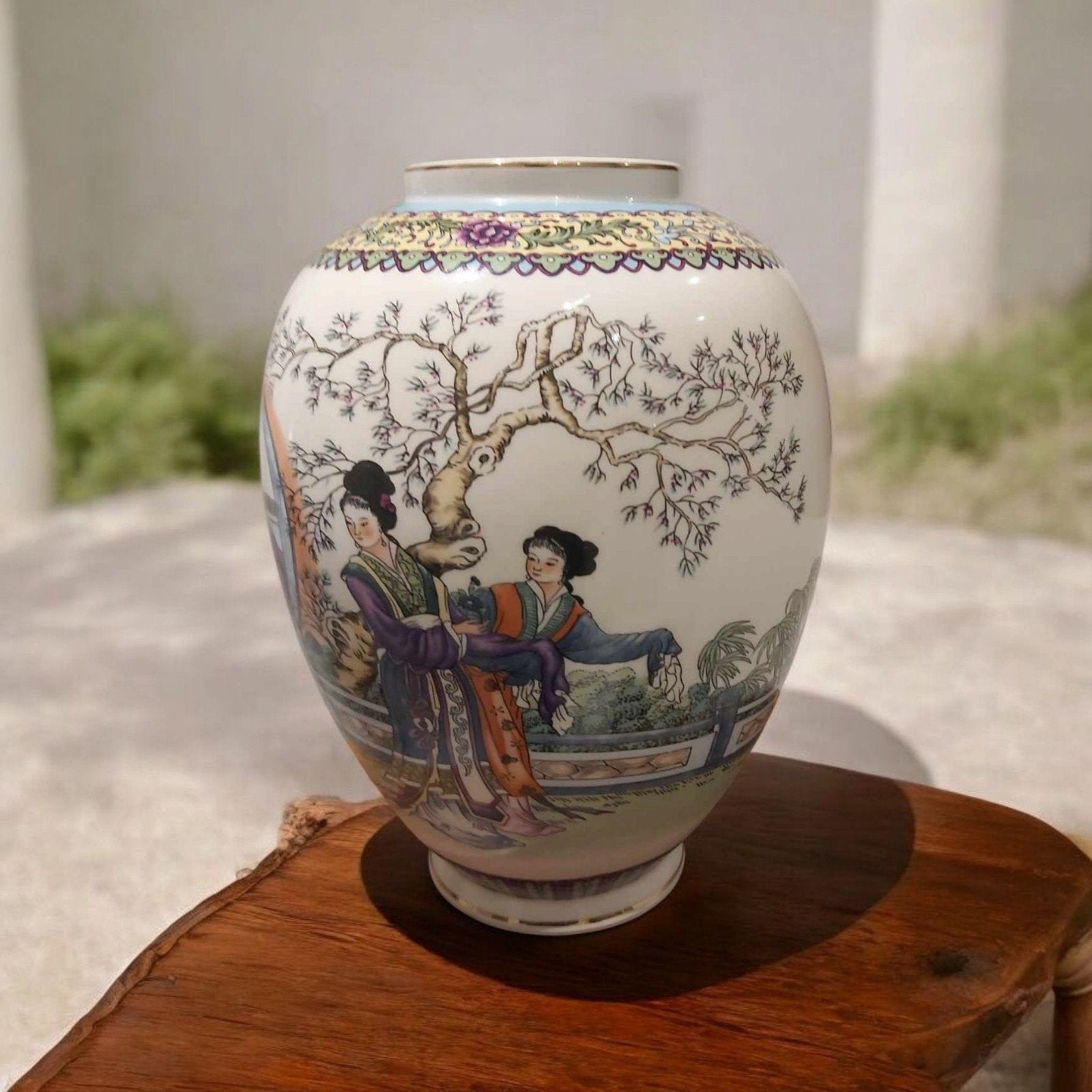 Prachtige Japanse vaas uit de jaren 60. Mooie en kleurrijke, Ophalen of Verzenden
