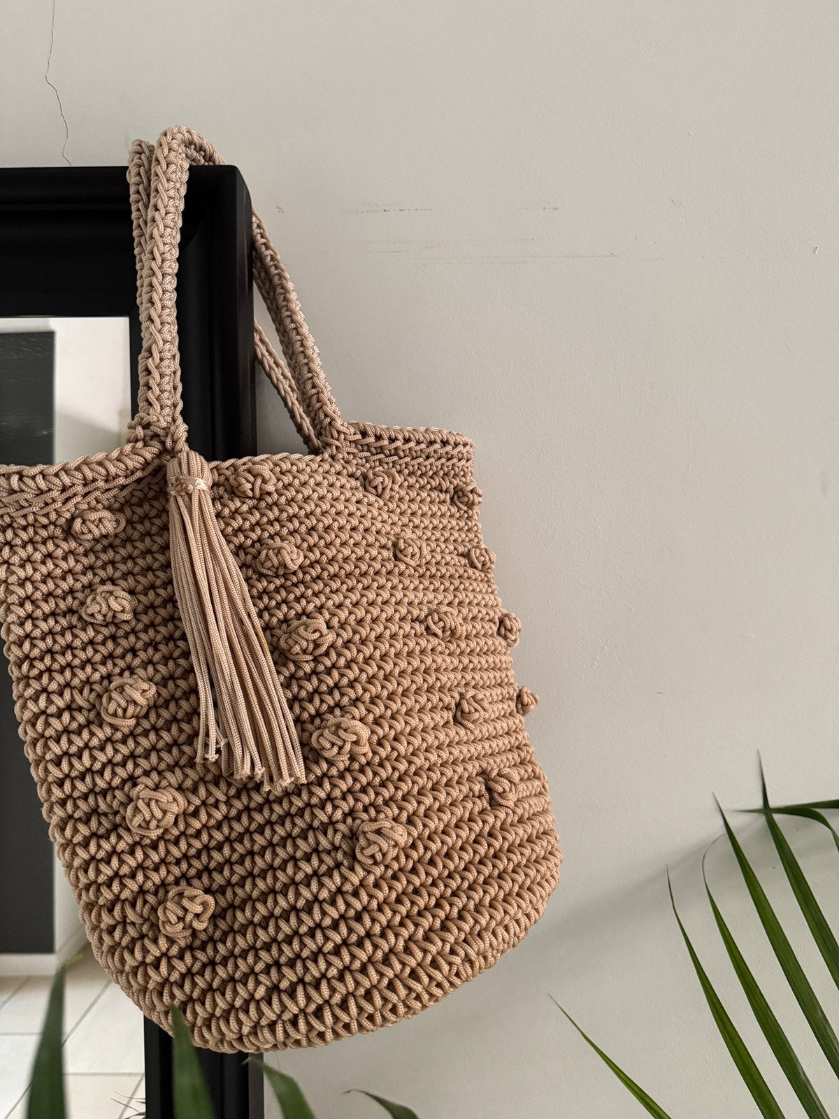 Sac à provisions en crochet fait main de Marrakech, Enlèvement, Comme neuf, Beige, Shopper