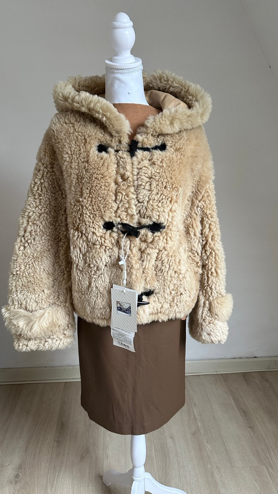 Schapenvacht jas, Kleding | Dames, Ophalen of Verzenden, Nieuw, Maat 36 (S), Bruin