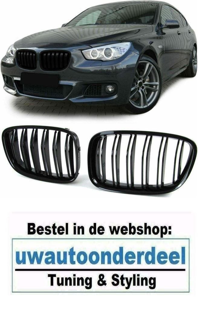 Grill Nieren Dubbele Spijl Zwart Voor Bmw 5 Serie GT F07, Envoi