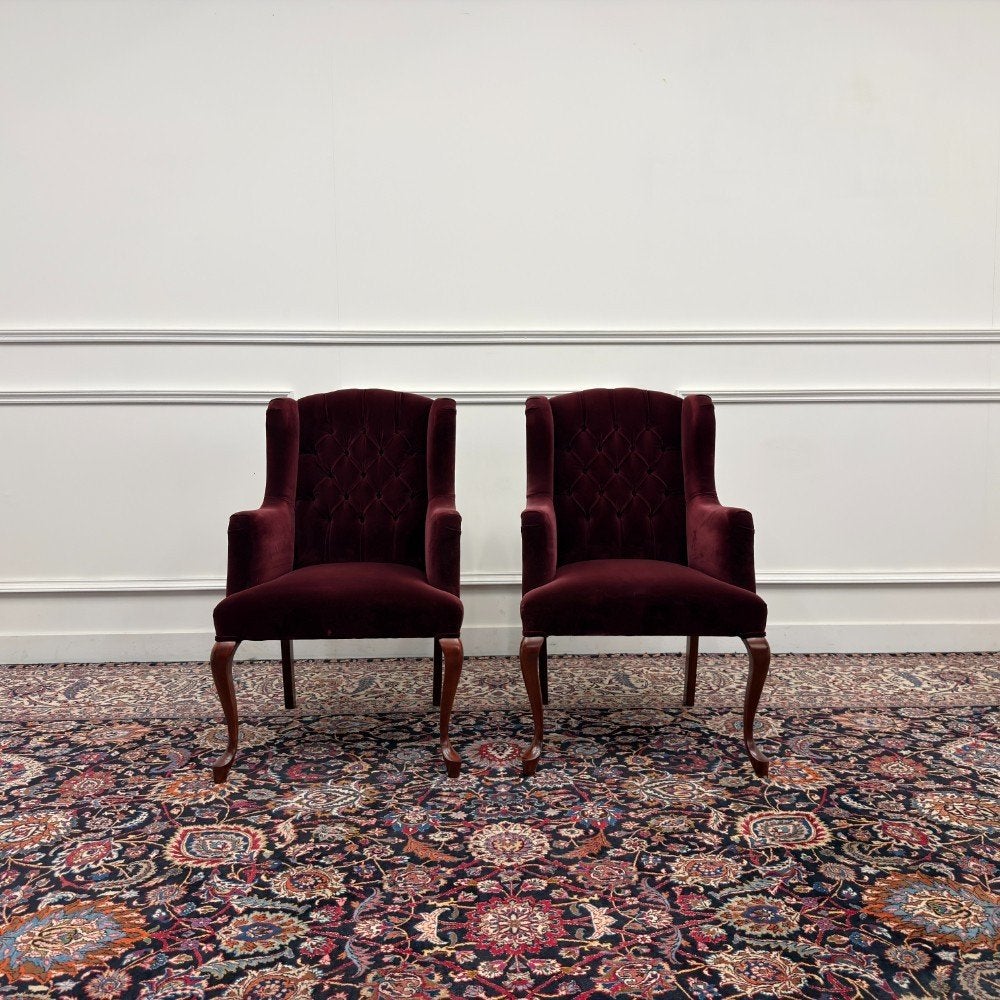 Set Chesterfield Fauteuils fluweel rood, Enlèvement ou Envoi