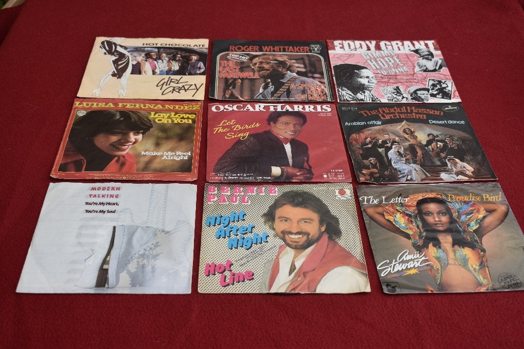 Vinyl 45t's, Paradise, des milliers de titres à 1 euro/pièce, Enlèvement ou Envoi, 1960 - 1969, Comme neuf, 7 inch