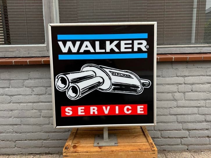 Vintage Walker Service Lichtbak - Uitlaat Reclamebord, Verzamelen