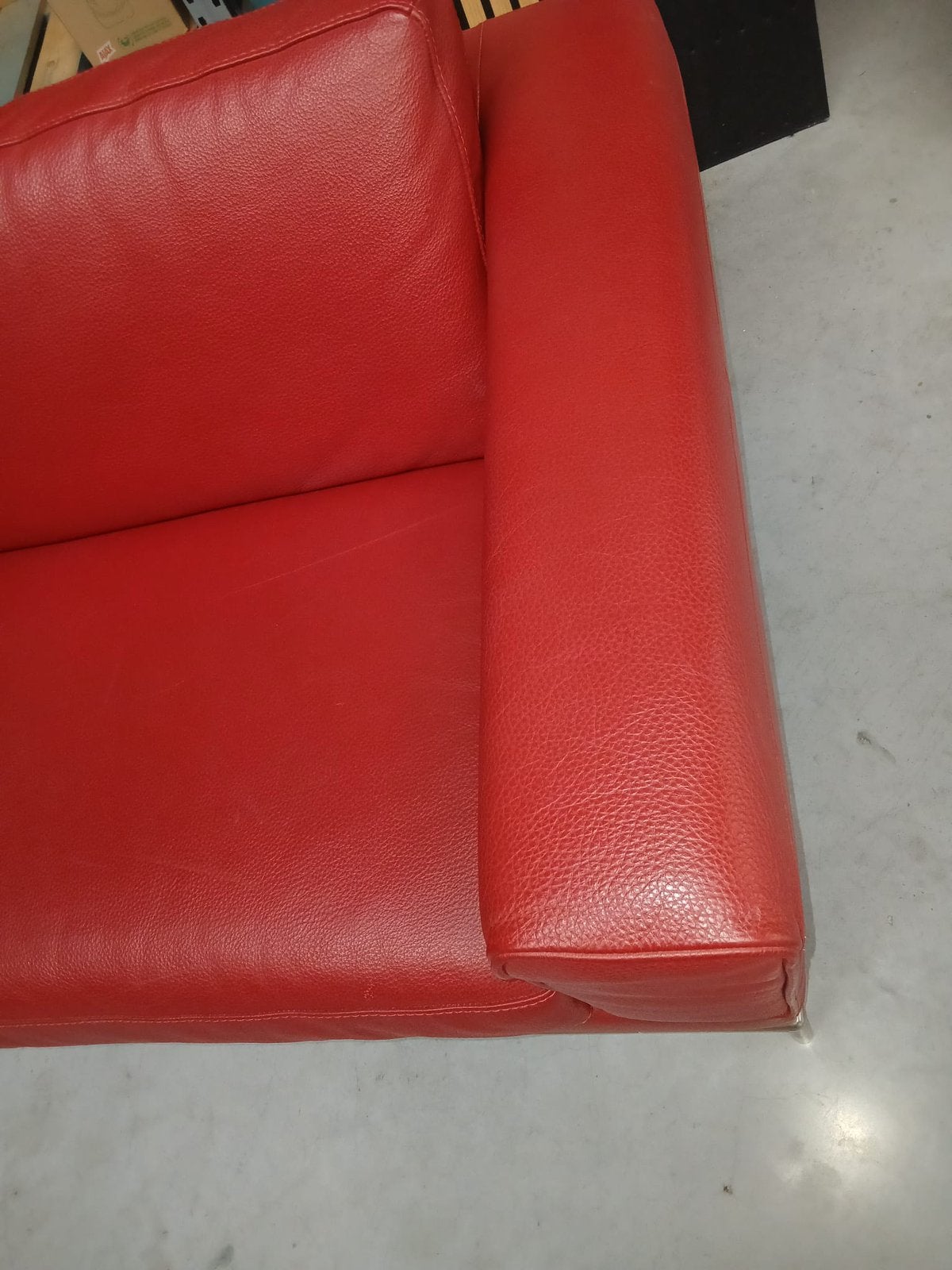 Zetel 2 personen echt leder, Ophalen, Zo goed als nieuw, Leer