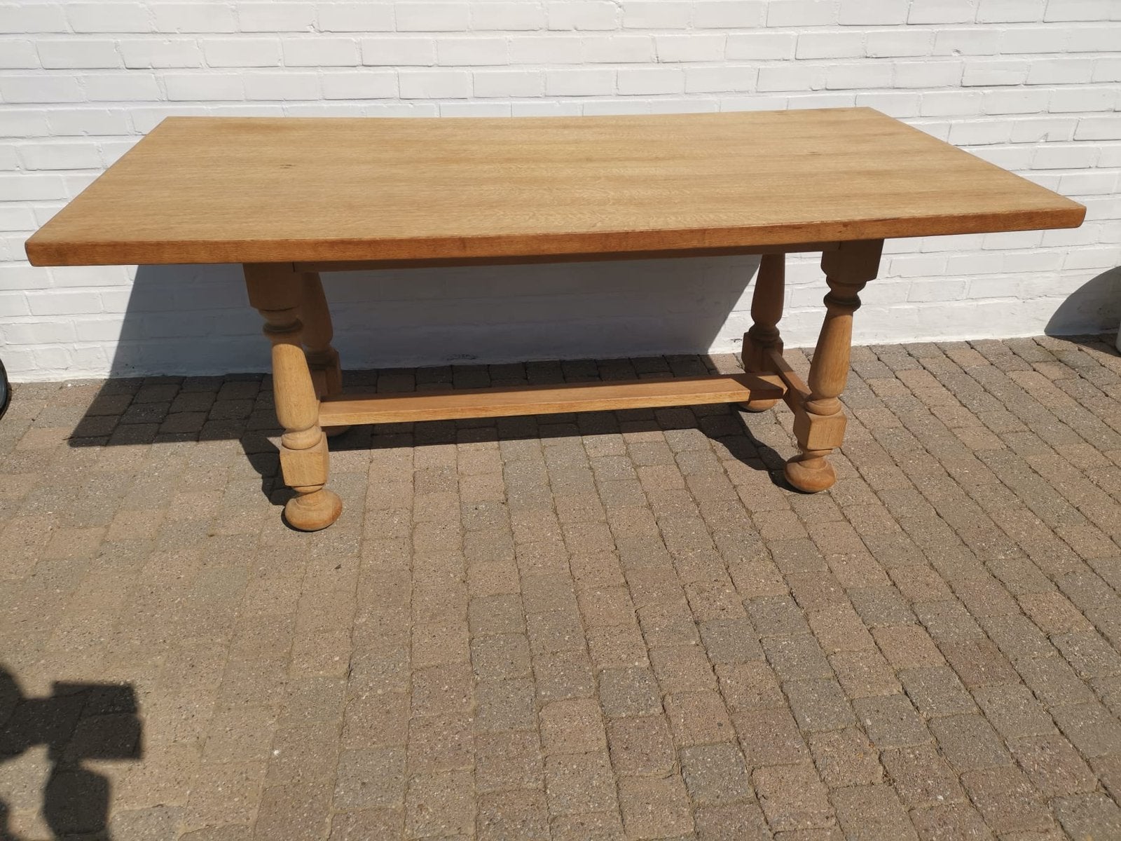 Eikenhouten tafel, Ophalen, 50 tot 100 cm, Zo goed als nieuw, Vijf personen of meer