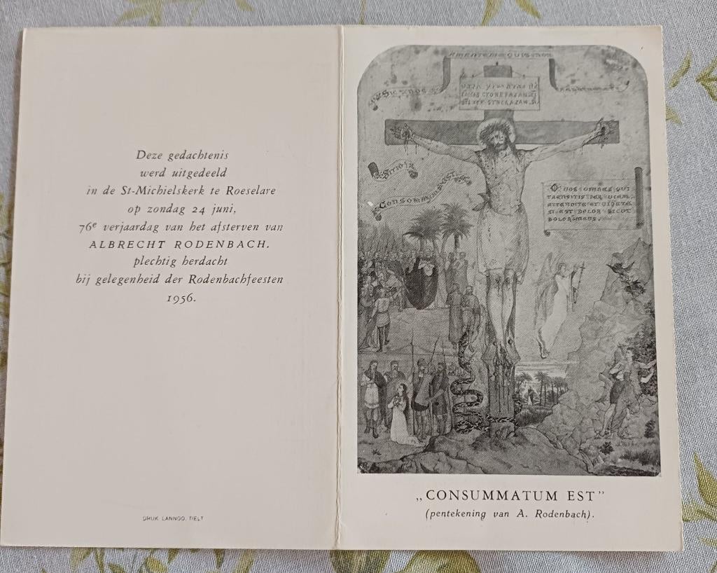 Albrecht Rodenbach - herdenkingsprentje 1956, Ophalen of Verzenden