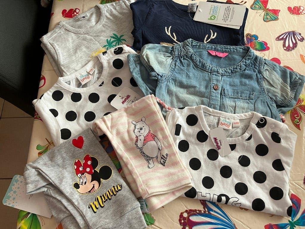 Set van 7 stuks Maat 62 /68 ( nieuw ) Shirts jurkje broekjes, Kinderen en Baby's, Babykleding | Maat 62, Ophalen of Verzenden