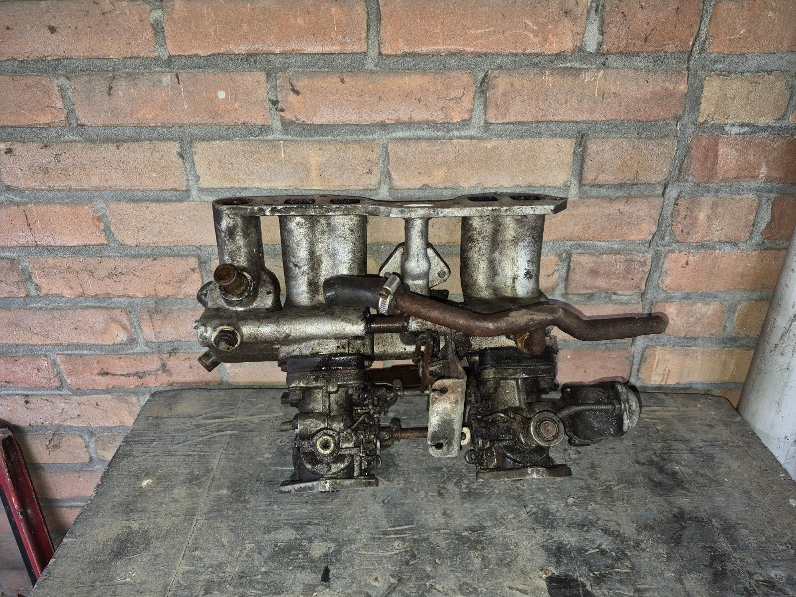 Triumph TR7 dubbele SU-carburateur met inlaatspruitstuk, Ophalen of Verzenden