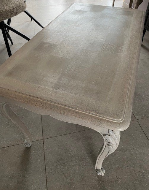 Jolie table d'ébéniste en chêne, solide & raffinée  !, Enlèvement, Utilisé, Chêne