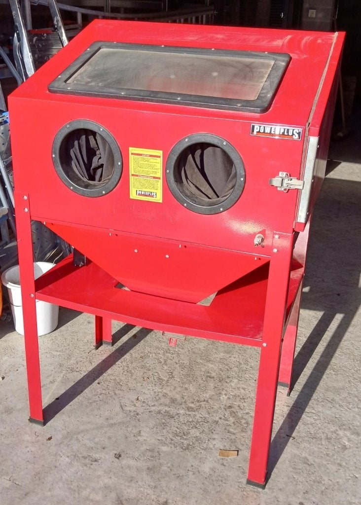 zandstraalcabine powerplus, Ophalen, Gebruikt
