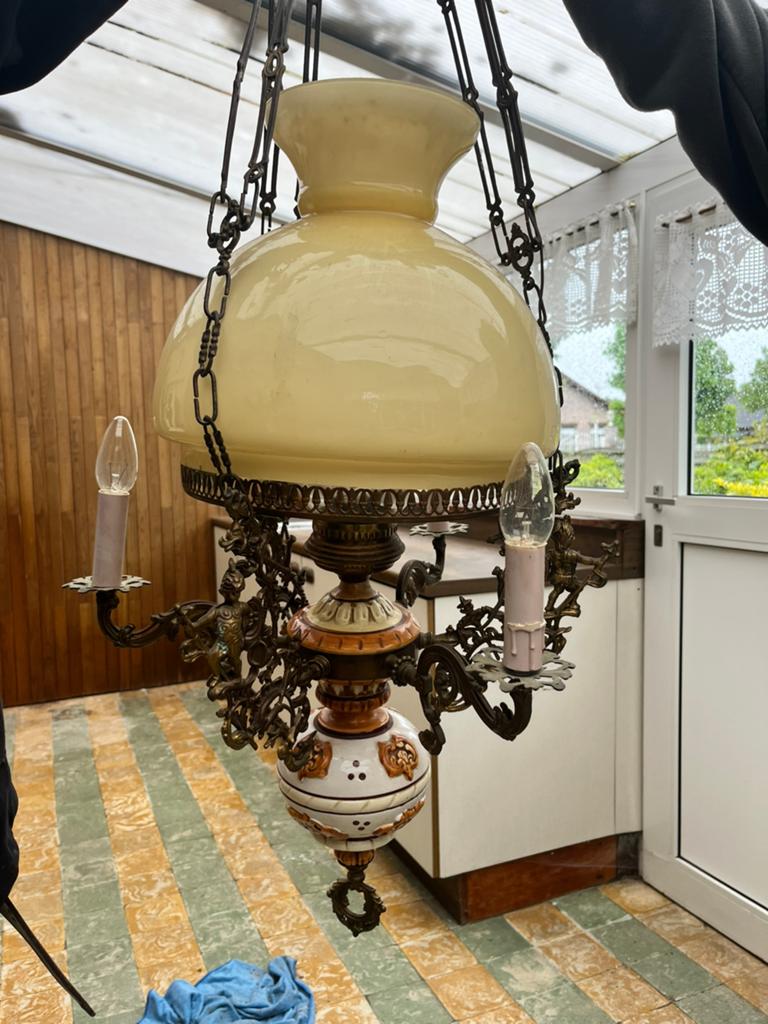Antieke hanglamp/kroonluchter, Antiek en Kunst, Ophalen