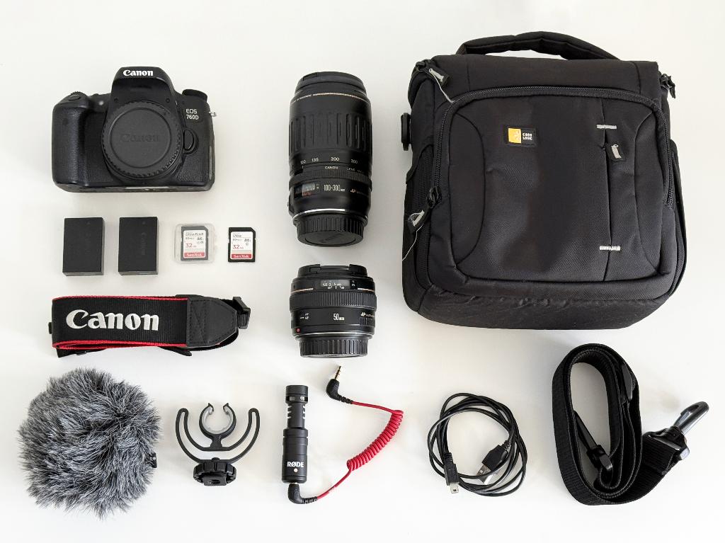 Canon 760D + 50 mm f/1.4 + 100-300 mm + Micro + Sac caméra, TV, Hi-fi & Vidéo, Appareils photo numériques, Comme neuf, Reflex miroir