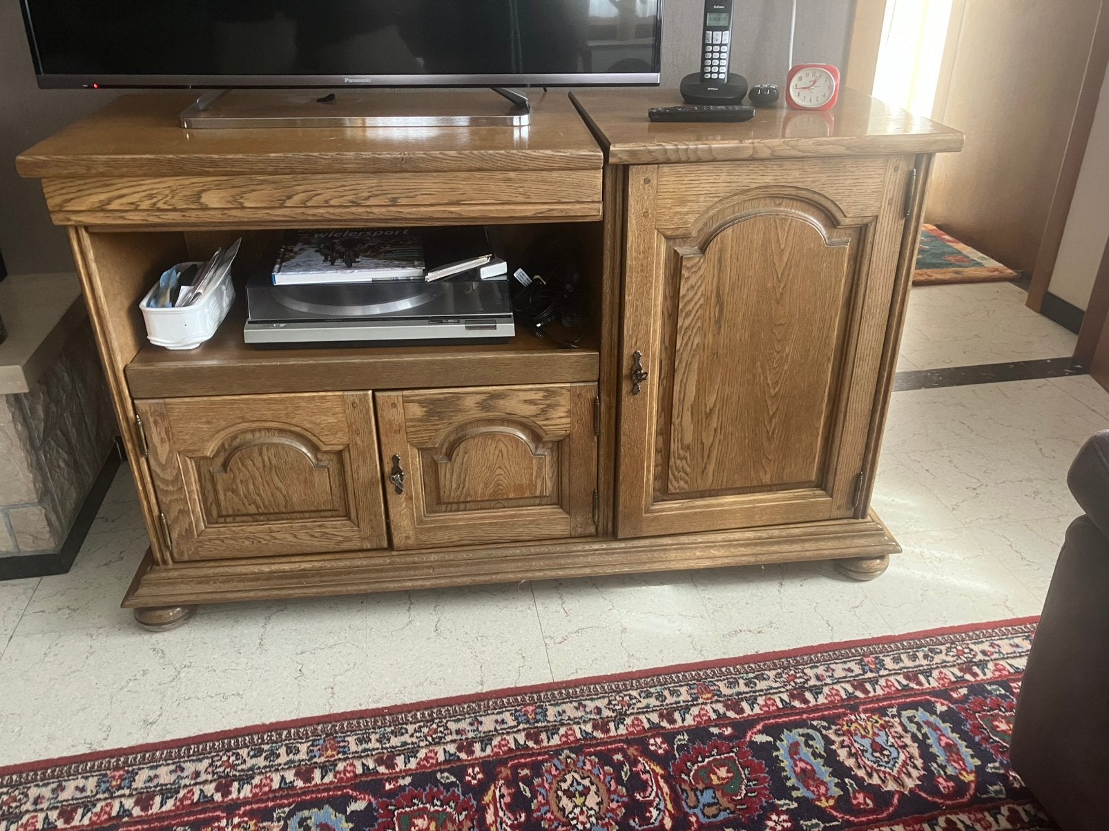 Houten tv meubel, Ophalen, Gebruikt