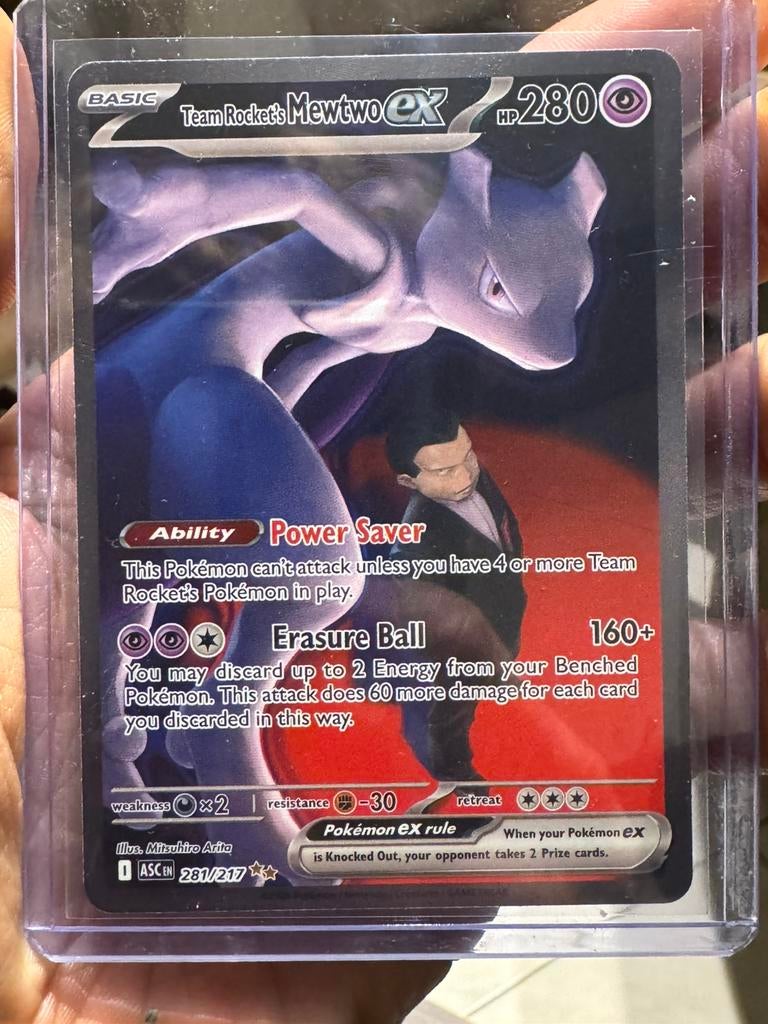 Pokemon Team rockets mewtwo ex asc 281/ 217, Enlèvement, Neuf