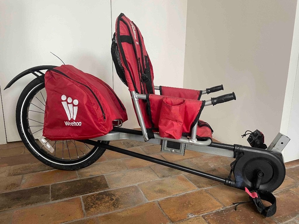 Wehoo iGo remorque vélo enfants à pédales, très bon état!, Vélos & Vélomoteurs, Enlèvement, Utilisé, Remorque pour enfant, 20 à 40 kg