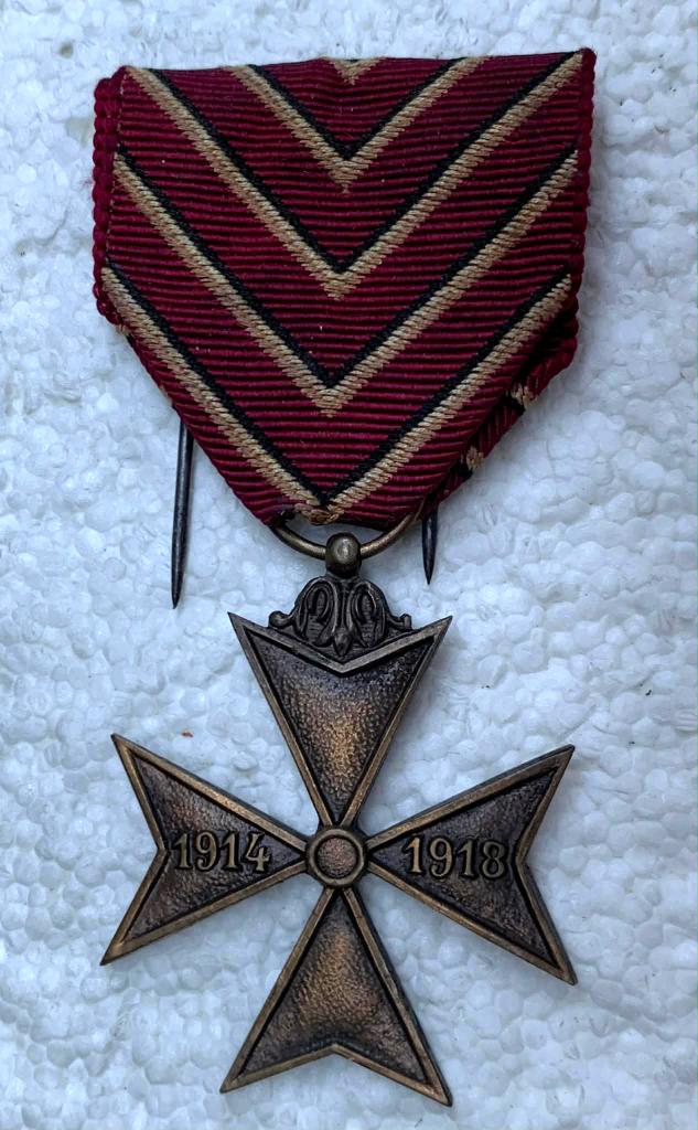 Medaille, Het Kruis der weggevoerden, WO1, 14-18 ZG, Verzamelen, Ophalen of Verzenden, Landmacht, Lintje, Medaille of Wings