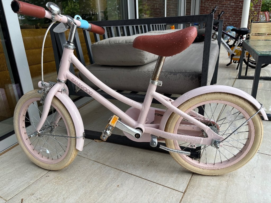 Roze Banwood Classic 16 inch kinderfiets, Enlèvement, Utilisé, Banwood, Stabilisateurs