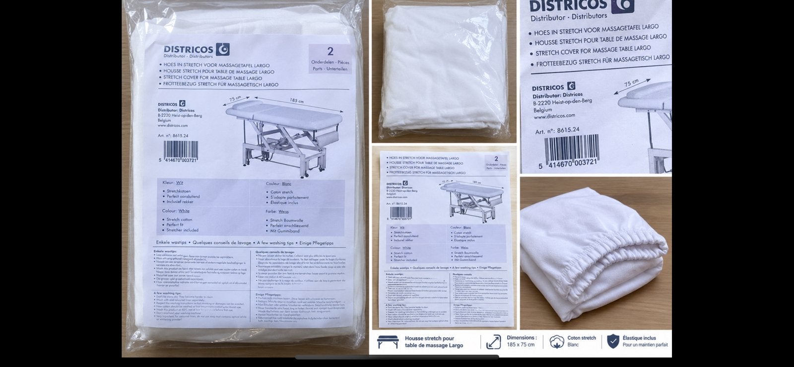 Housse stretch DISTRICOS pour table de massage LARGO Neuve, Enlèvement ou Envoi, Comme neuf, Table de massage