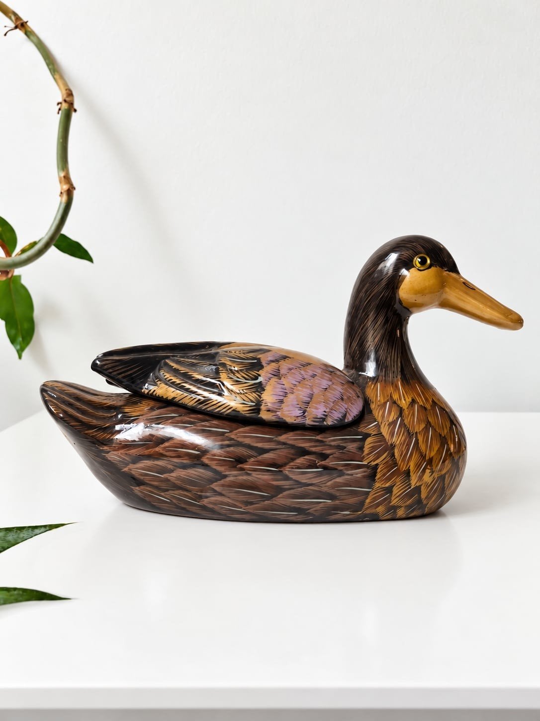 Pot décoratif en céramique en forme de canard, Enlèvement ou Envoi, Sculpture, Violet, Autres matériaux