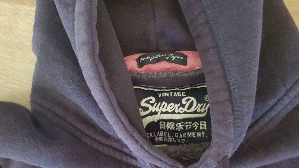 blauwe trui / hoodie met kap van Superdry maat XS - Smal, Ophalen of Verzenden, Maat 34 (XS) of kleiner, Gedragen, Superdry