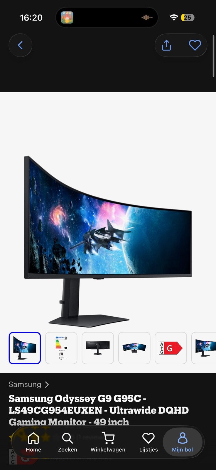 Moniteur de jeu ultra-large Samsung Odyssey G9 G95C 49 pouce, Informatique & Logiciels, Moniteurs, Comme neuf, Gaming, Ultrawide