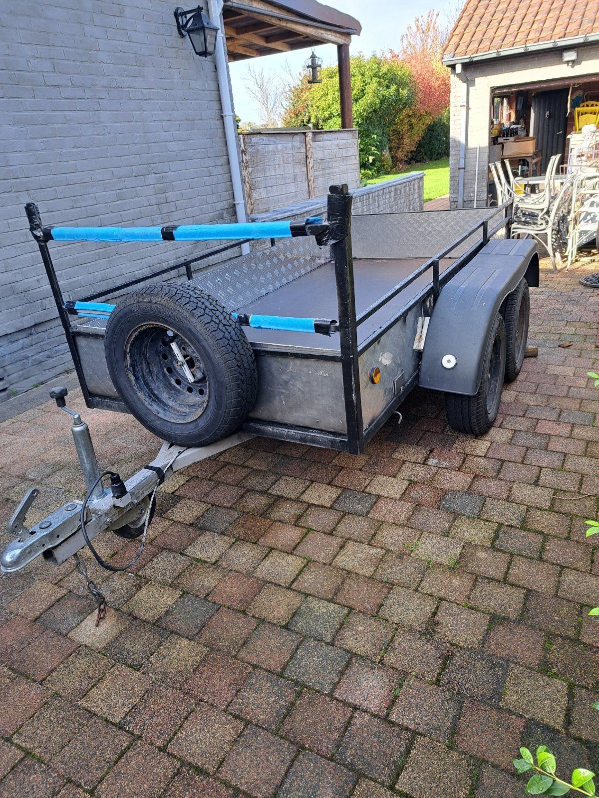 vernieuwde dubbel as aanhangwagen750 kg ,niet geremd, Auto diversen, Ophalen