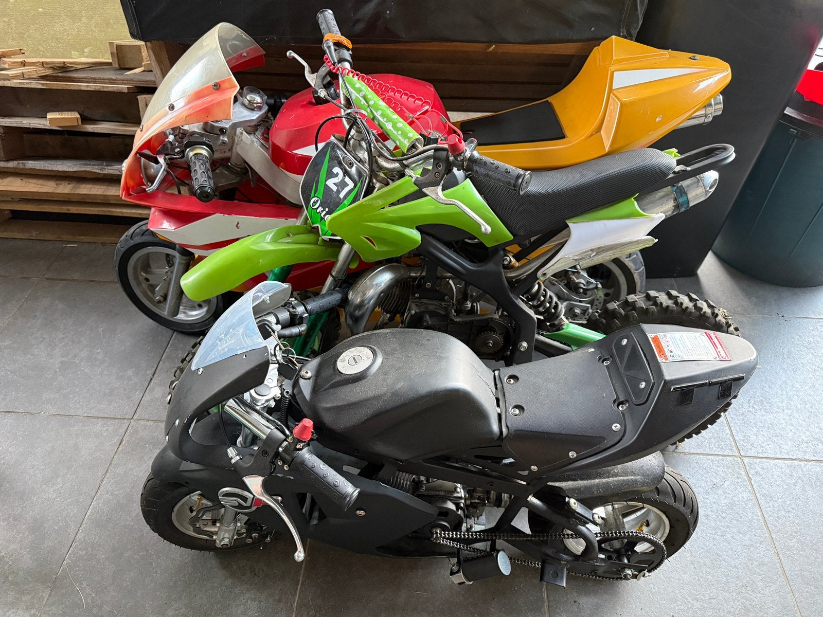 Pocketbikes, Ophalen, Gebruikt, Schijfrem, Overige typen