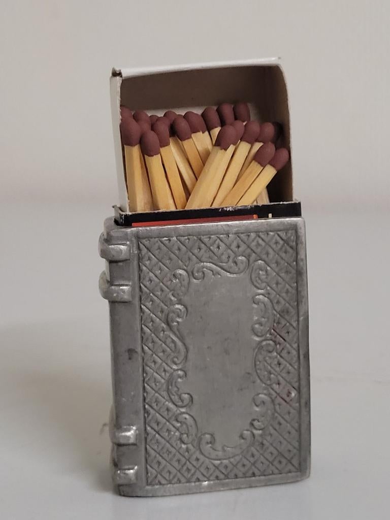 luciferdooshouder/tin/gemerkt ridder/40 g, Verzenden, Gebruikt, Vintage