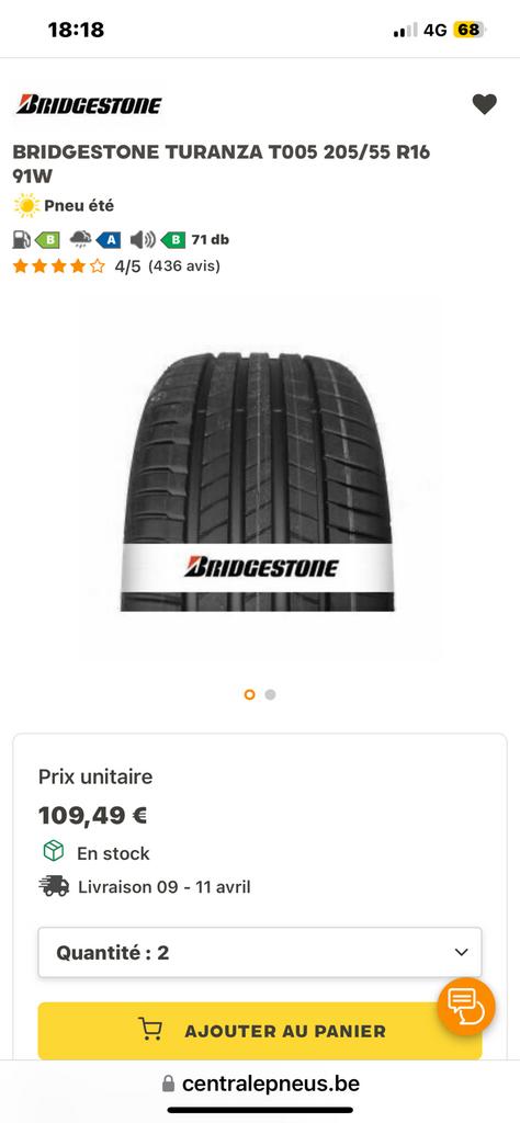 Bridgestone Turanza 205/55/91W, Auto-onderdelen, Banden en Velgen, Ophalen, Gebruikt, 16 inch, 205 mm