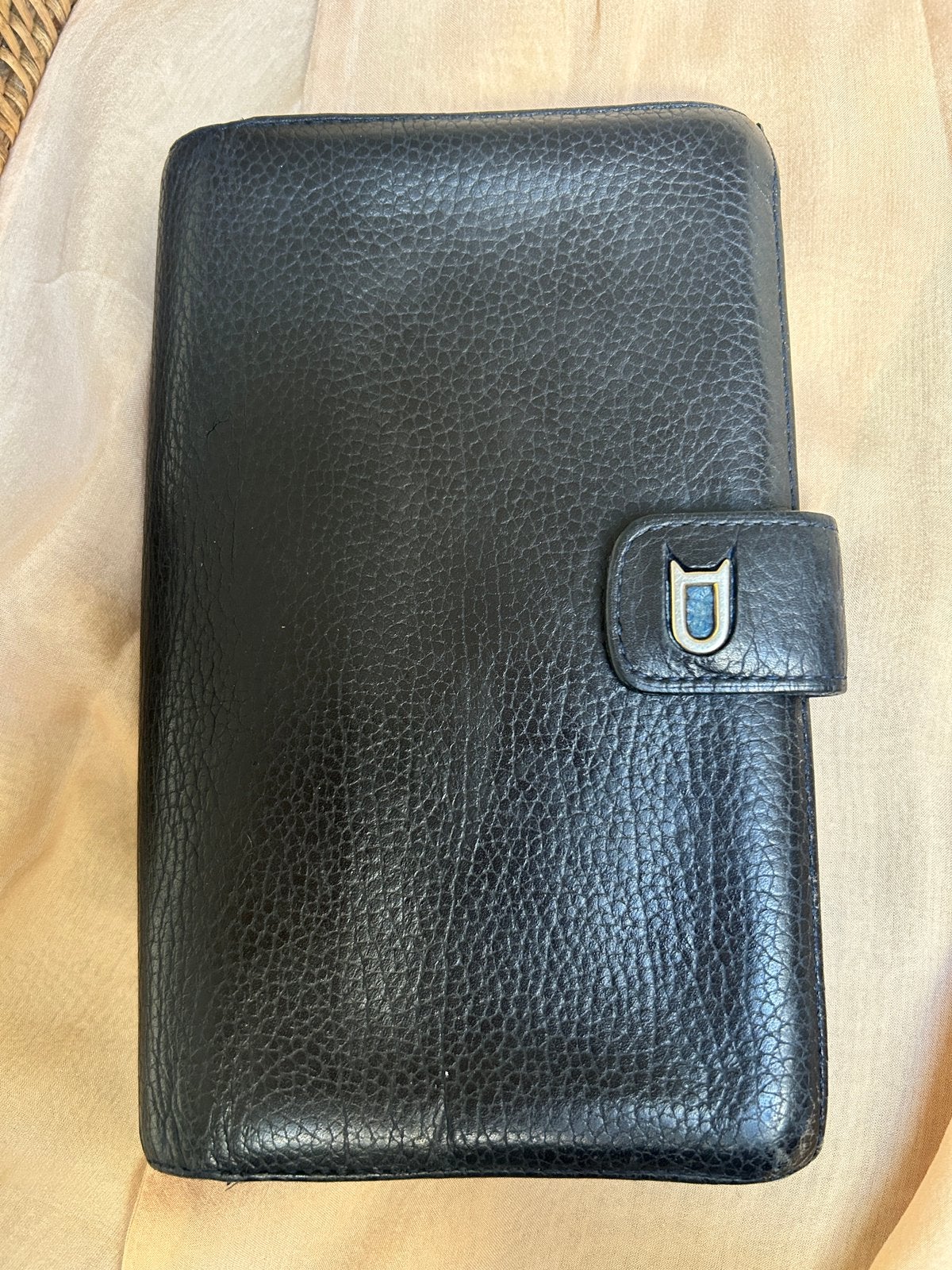 Delvaux grand portefeuille multi espaces cuir grainé marine, Enlèvement ou Envoi, Utilisé, Autres marques, Cuir