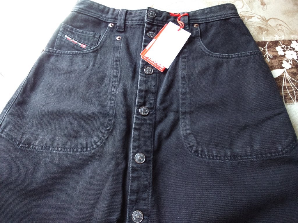 LANGE ZWARTE DENIM ROK DIESEL - MAAT SMALL, Kleding | Dames, Diesel, Ophalen of Verzenden, Nieuw, Zwart
