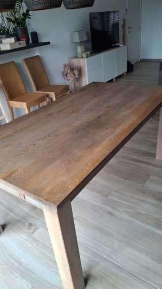 massief eiken tafel, 150 à 200 cm, Cinq personnes ou plus, Comme neuf, Enlèvement