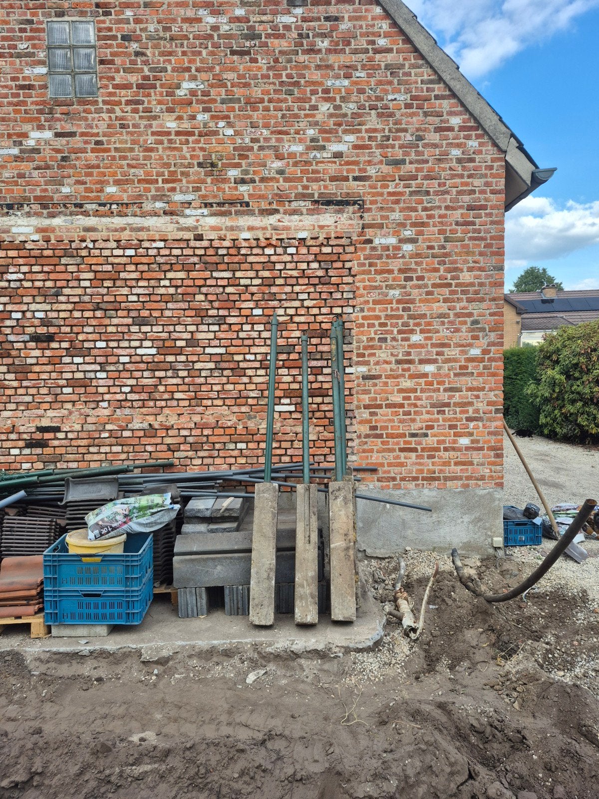 groene paal met betonvoet 6st, Tuin en Terras, Ophalen, Gebruikt, Minder dan 180 cm, Palen